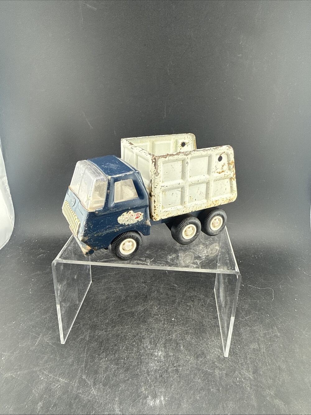 Vintage Tonka Mini Garbage Truck Blue White Diecast Metal Toy 1970s USA